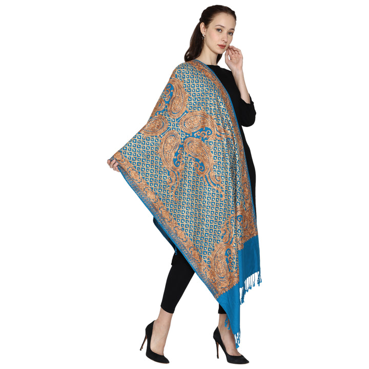 Women's Aari Embroidered Wool Stole