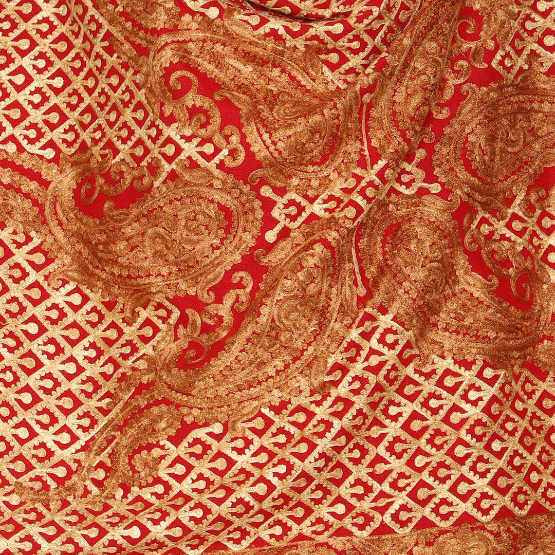 Women's Aari Embroidered Wool Stole