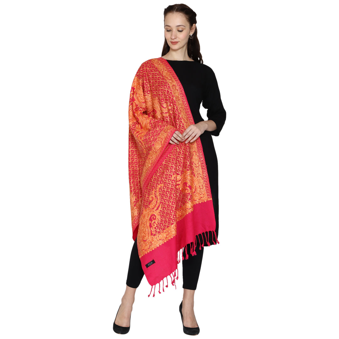 Women's Aari Embroidered Wool Stole
