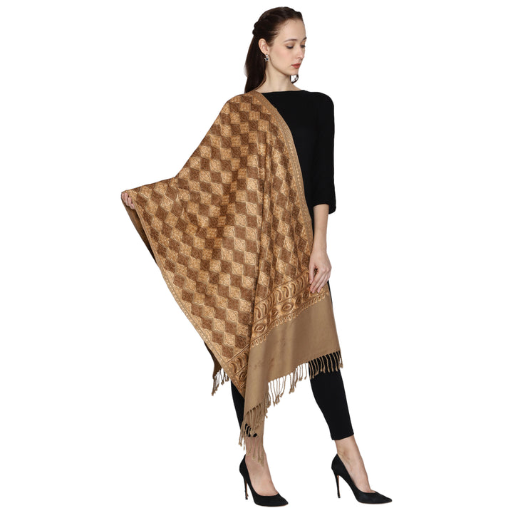 Women's Aari Embroidered Wool Stole