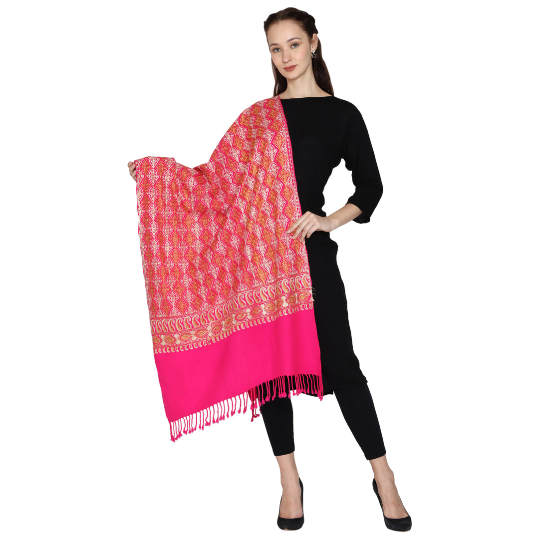 Women's Aari Embroidered Wool Stole