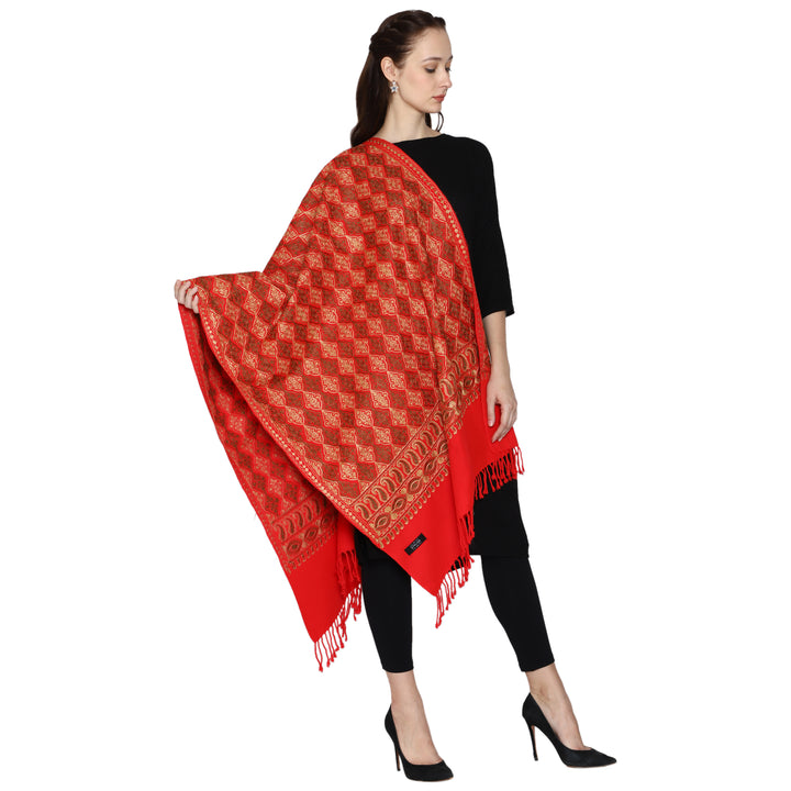 Women's Aari Embroidered Wool Stole