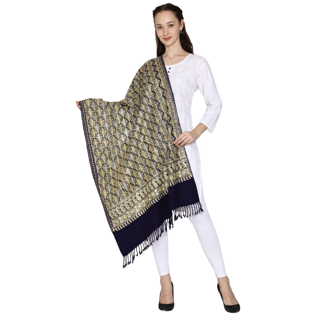 Women's Aari Embroidered Wool Stole