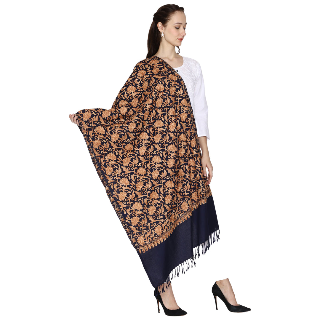 Women's Aari Embroidery Wool Stole