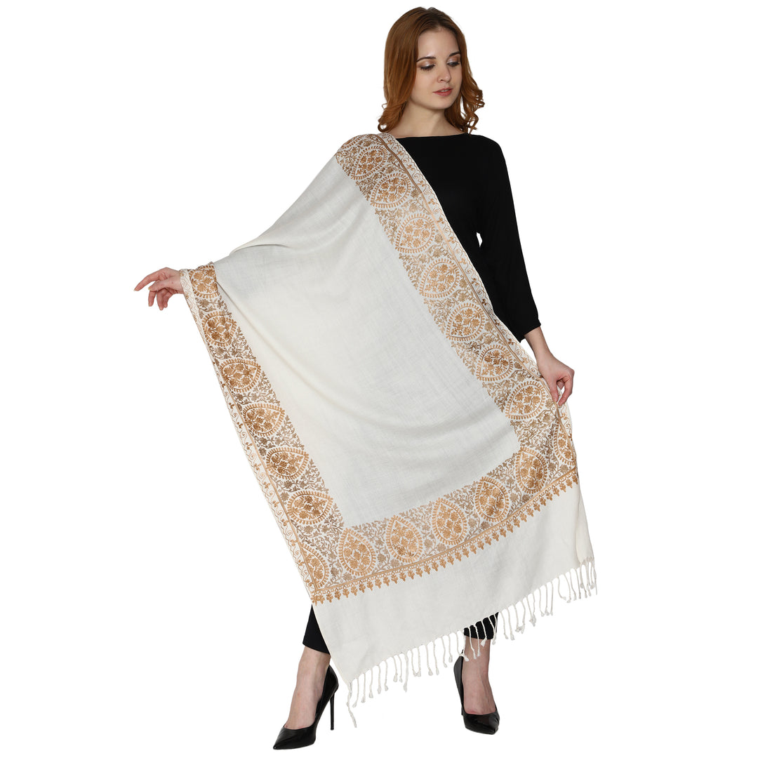 Women's Aari Embroidery Wool Stole