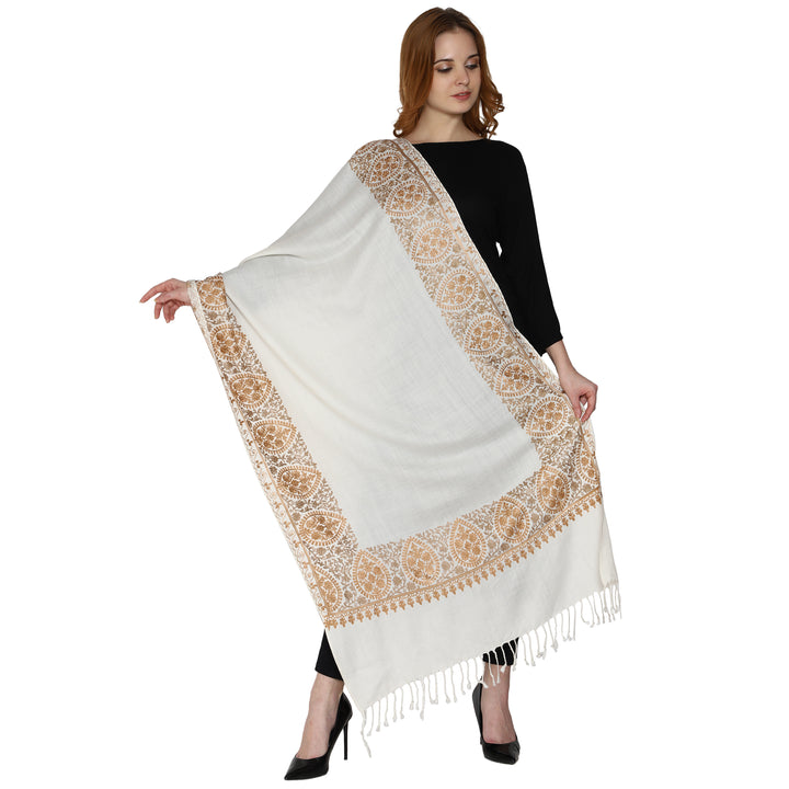 Women's Aari Embroidery Wool Stole