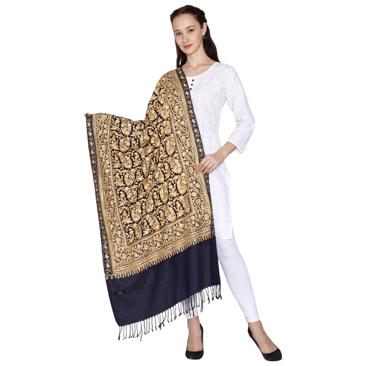 Women's Aari Embroidery Wool Stole