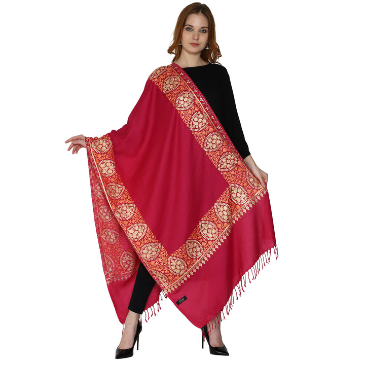 Women's Aari Embroidery Wool Stole