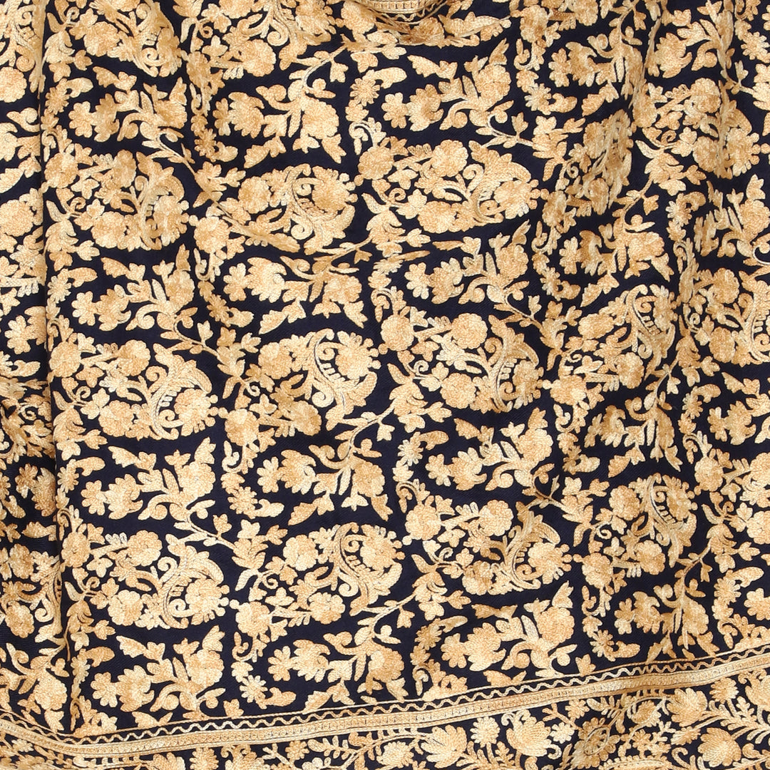 Women's Aari Embroidery Wool Stole