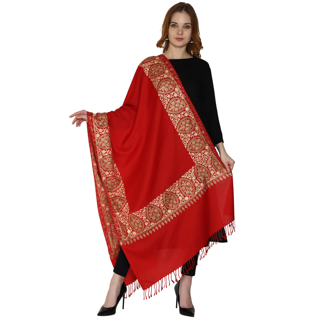 Women's Aari Embroidery Wool Stole