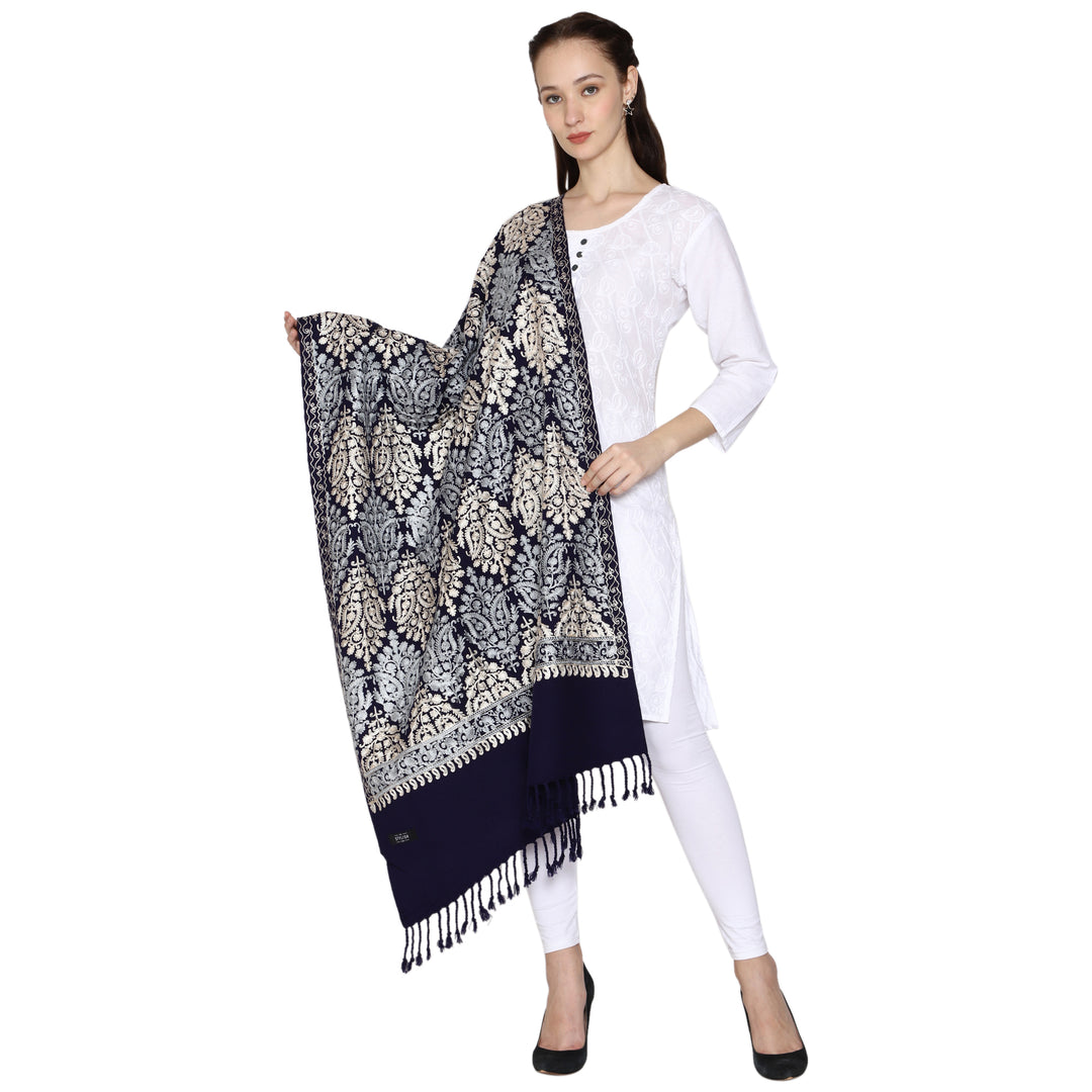 Women's Aari Embroidered Wool Stole