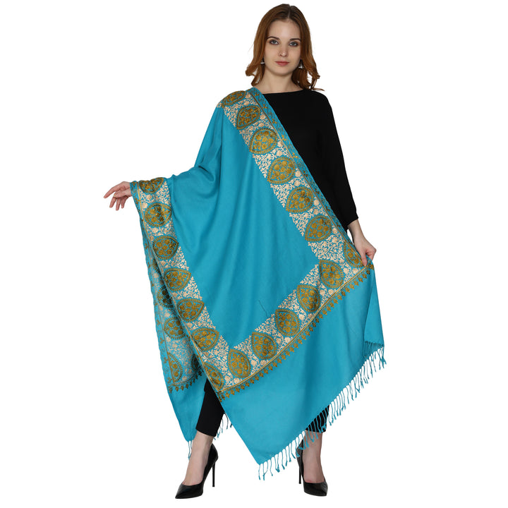 Women's Aari Embroidery Wool Stole