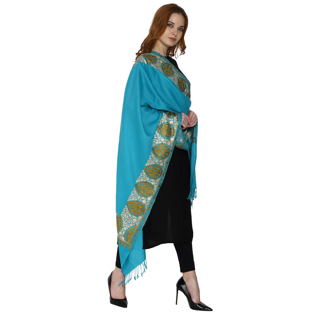 Women's Aari Embroidery Wool Stole