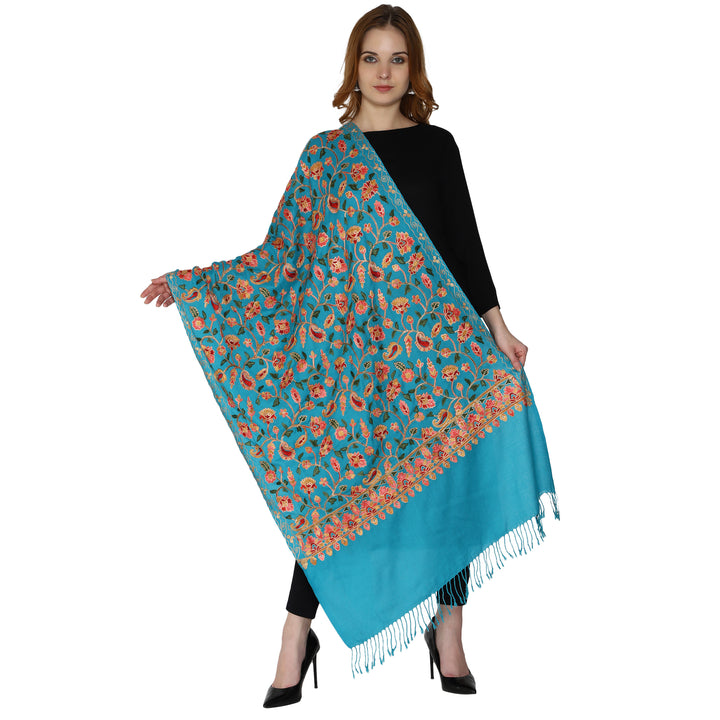 Women's Aari Embroidered Wool Stole