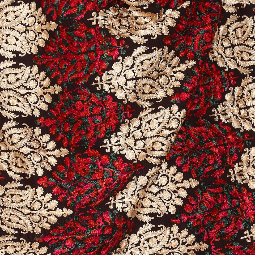 Women's Aari Embroidered Wool Stole