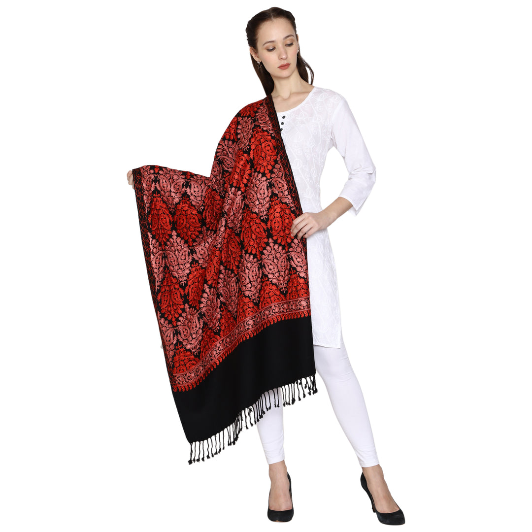 Women's Aari Embroidered Wool Stole
