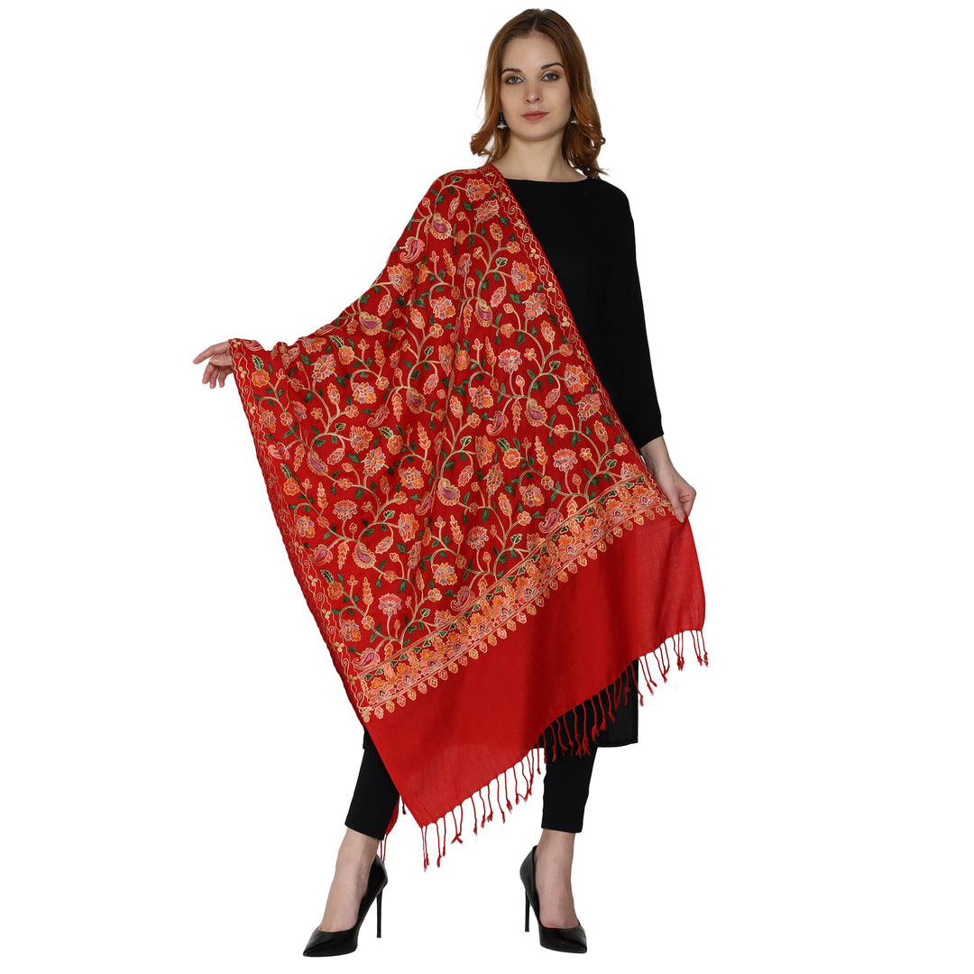 Women's Aari Embroidered Wool Stole