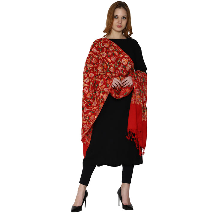 Women's Aari Embroidered Wool Stole