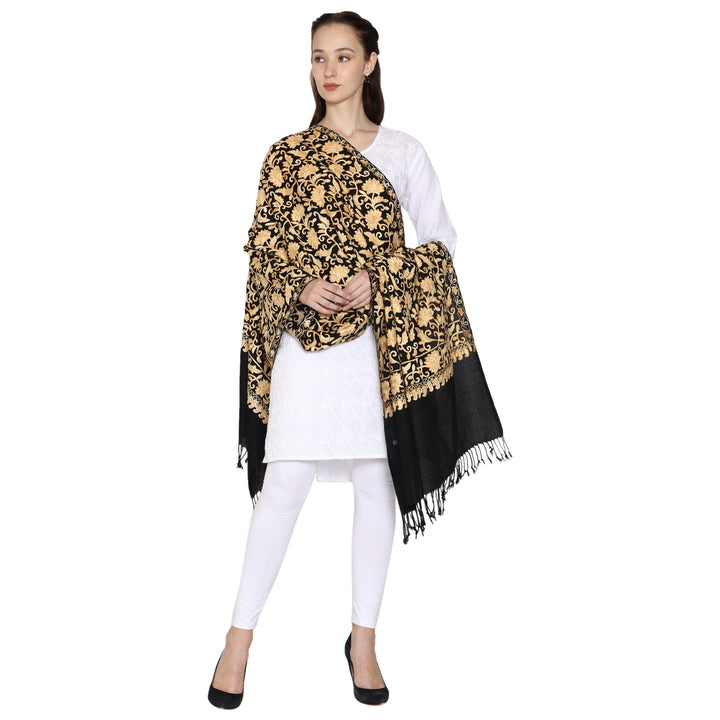 Women's Aari Embroidery Wool Stole