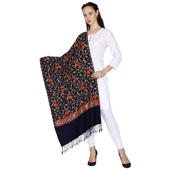 Women's Aari Embroidered Wool Stole