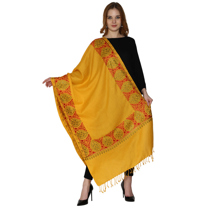 Women's Aari Embroidery Wool Stole