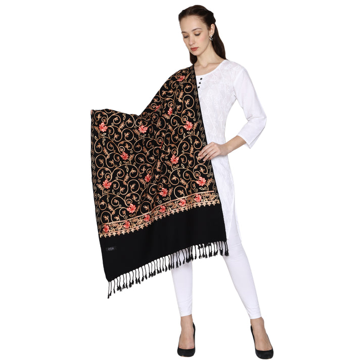 Women's Aari Embroidered Wool Stole