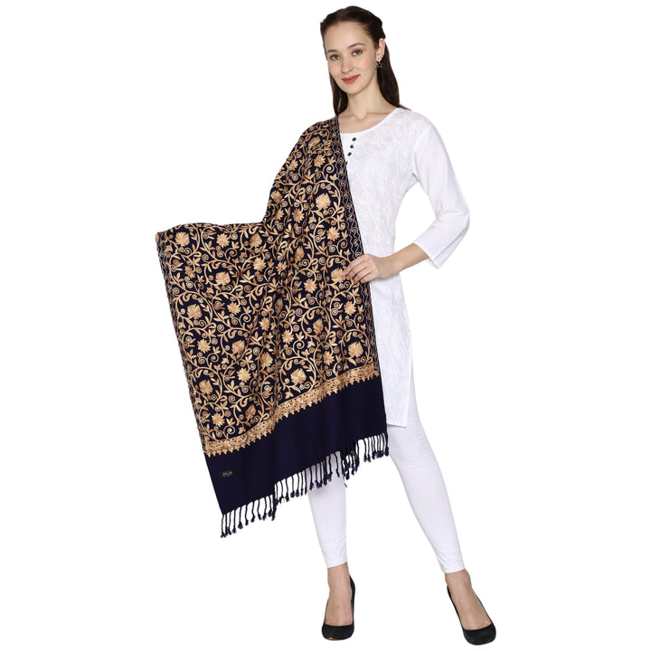 Women's Aari Embroidered Wool Stole