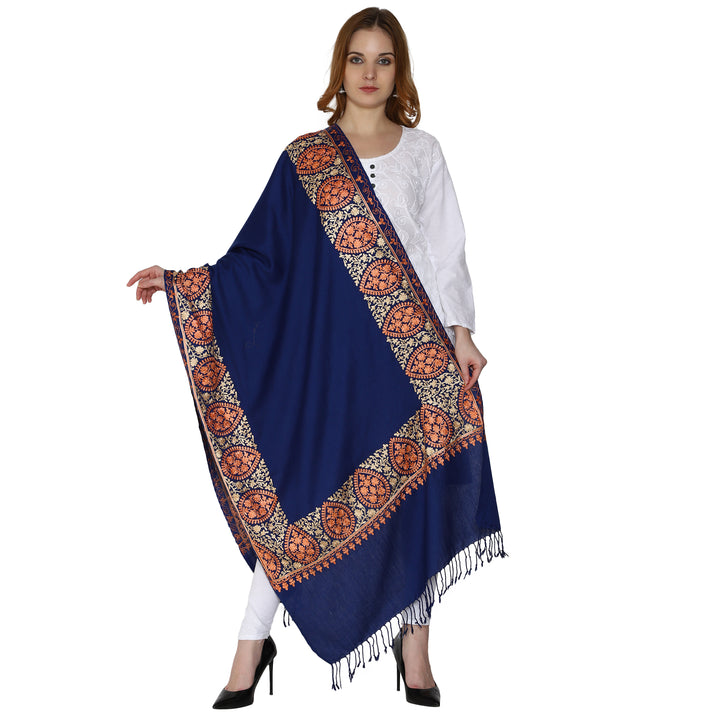 Women's Aari Embroidery Wool Stole