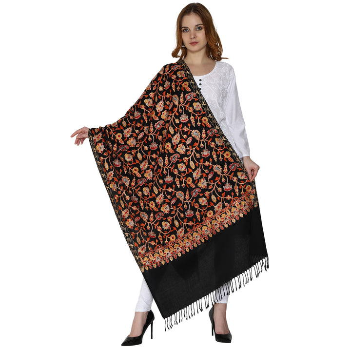 Women's Aari Embroidered Wool Stole