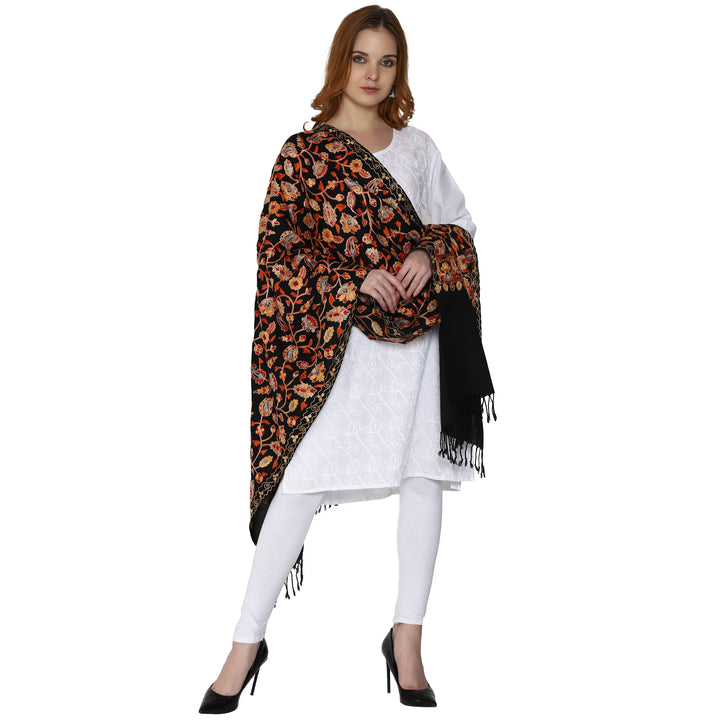 Women's Aari Embroidered Wool Stole