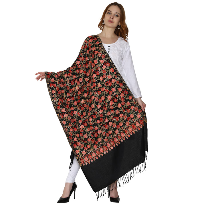 Women's Aari Embroidered Wool Stole