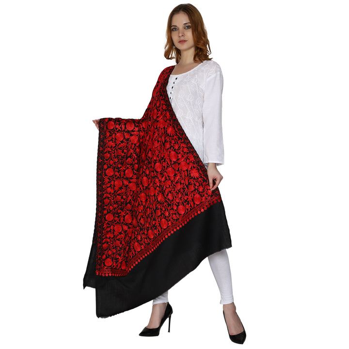 Women's Aari Embroidery Wool Shawl