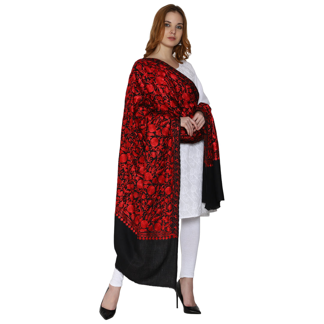 Women's Aari Embroidery Wool Shawl
