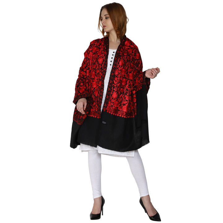 Women's Aari Embroidery Wool Shawl