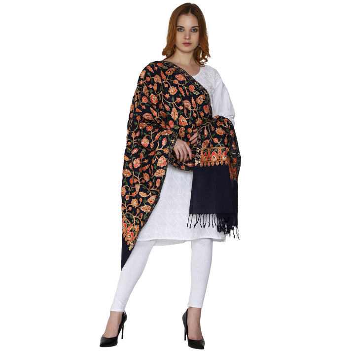 Women's Aari Embroidered Wool Stole
