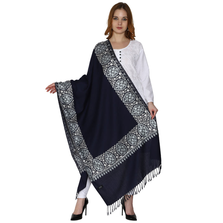Women's Aari Embroidery Wool Stole