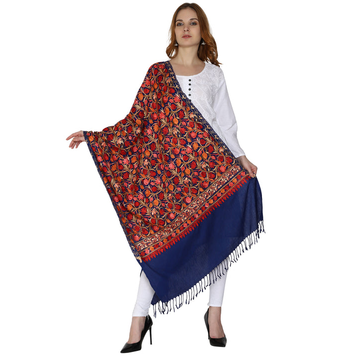 Women's Aari Embroidered Wool Stole