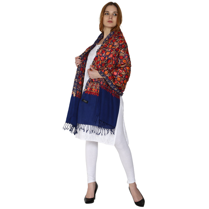Women's Aari Embroidered Wool Stole