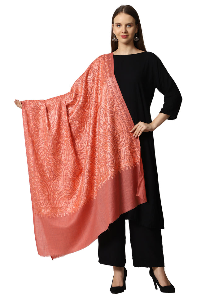 Women's Aari Embroidered Wool Shawl