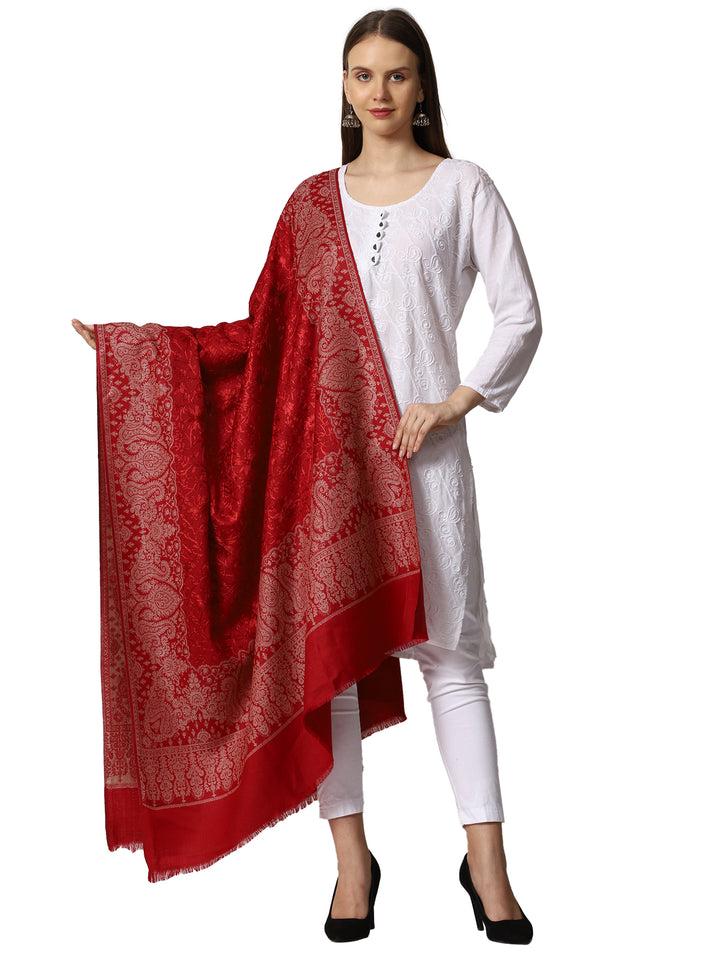 Women's Jamawar Aari Embroidered Wool Shawl