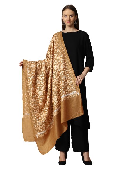 Women's Aari Embroidered Wool Shawl