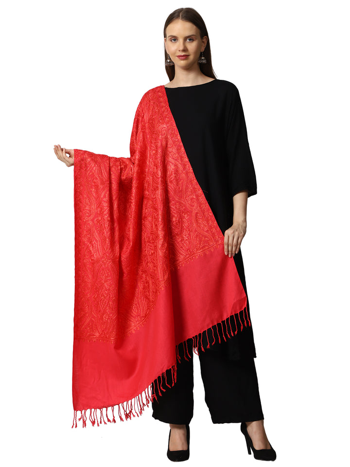 Women's Aari Embroidered Wool Shawl