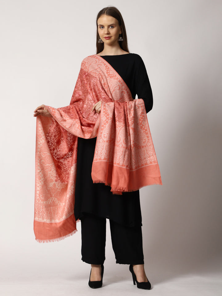 Women's Jamawar Aari Embroidered Wool Shawl