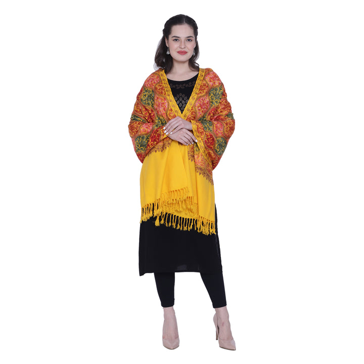 Women's Aari Embroidered Wool Stole
