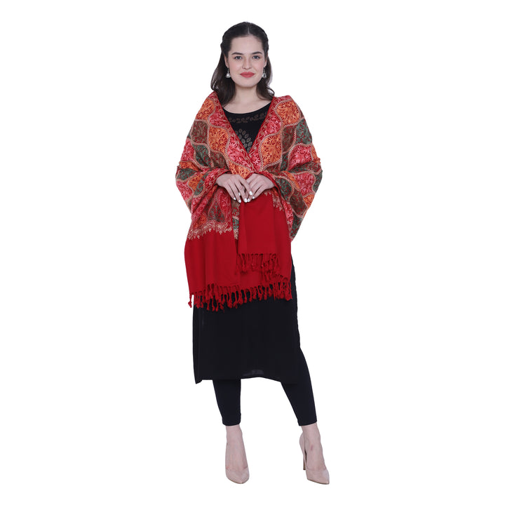 Women's Aari Embroidered Wool Stole
