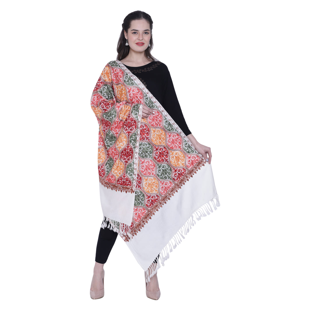 Women's Aari Embroidered Wool Stole