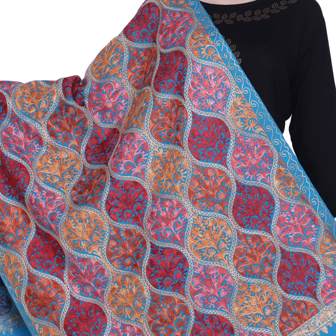 Women's Aari Embroidered Wool Stole