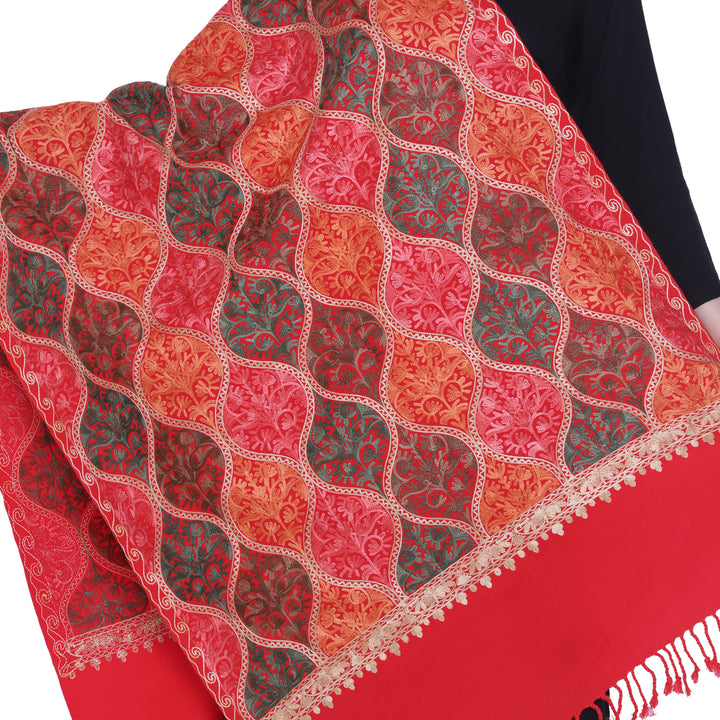 Women's Aari Embroidered Wool Stole