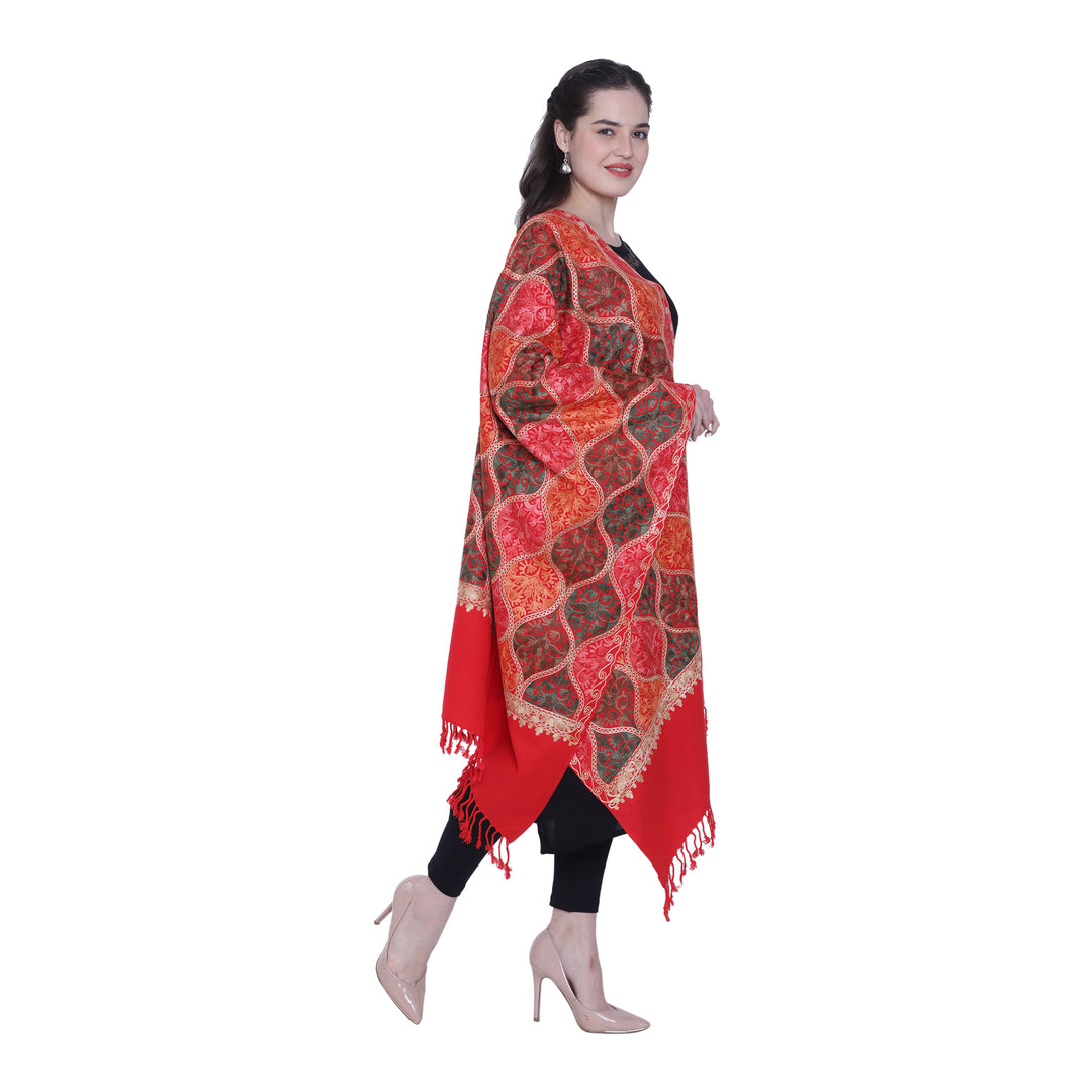 Women's Aari Embroidered Wool Stole