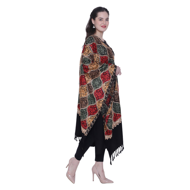 Women's Aari Embroidered Wool Stole